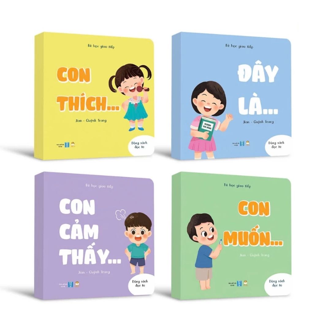 Bộ 4 Sách Bé Học Giao Tiếp Cho Trẻ 0-3 Tuổi (Song ngữ Việt-Anh)