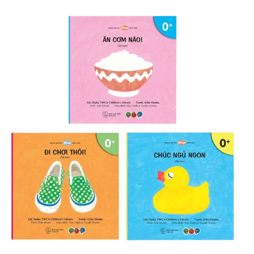 Combo 3Q Ehon Làm Quen Với Sách: Chúc Ngủ Ngon - Đi Chơi Thôi - Ăn Cơm Nào (0-3 Tuổi)