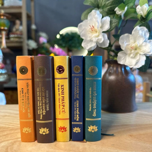 Bộ 5 Sách Kinh Mini Bỏ Túi (Địa Tạng, Sám Hối, Dược Sư, A Di Đà, Pháp Cú)