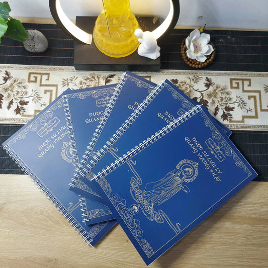 Sổ Tay Chép Kinh Dược Sư Lưu Ly Quang Vương Phật in mờ