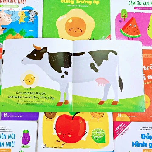 Combo 10Q Ehon Song ngữ Việt Anh Cho Bé từ 0 - 6 tuổi (kèm file nghe)