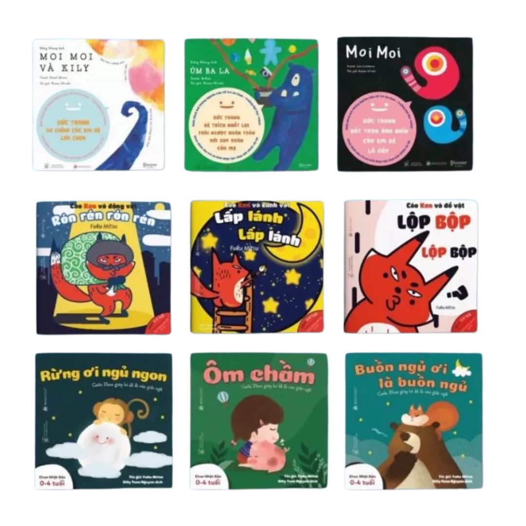 Combo 9Q Ehon: Moi moi Âm thanh Buồn ngủ (Cho bé 0-2 tuổi)