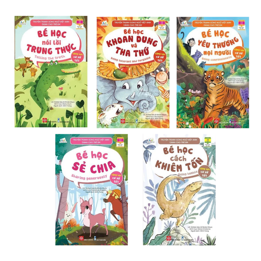 [Pre-order] Combo 5Q Cùng Học Cư Xử Tốt cho bé (Song ngữ Anh Việt)