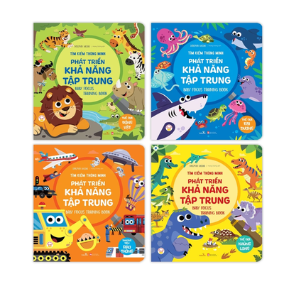 [Pre-order] Combo 4Q Tìm Kiếm Thông Minh - Phát Triển Khả Năng Tập Trung Cho Bé (sách tương tác song ngữ Anh Việt)