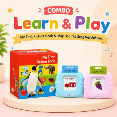 COMBO Learn & Play - My First Picture Book & Máy Đọc Thẻ Song Ngữ Anh Việt cho bé
