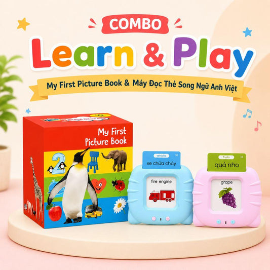 COMBO Learn & Play - My First Picture Book & Máy Đọc Thẻ Song Ngữ Anh Việt cho bé