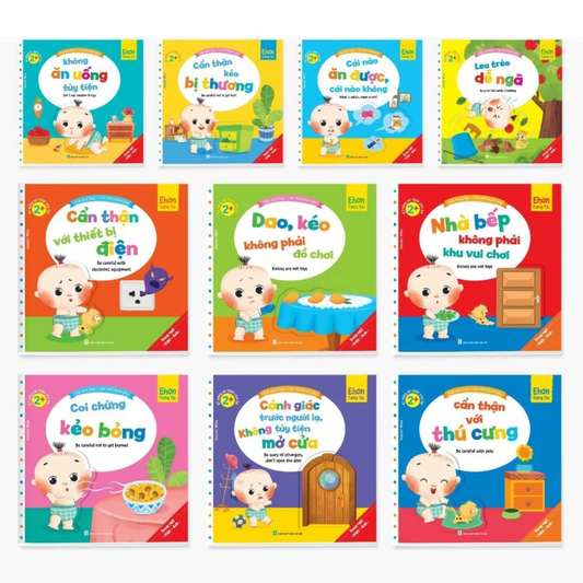 [Pre-order] Bộ 10Q Ehon Tương Tác Lật Mở – Kỹ Năng An Toàn Cho Bé (Song Ngữ Việt – Anh)