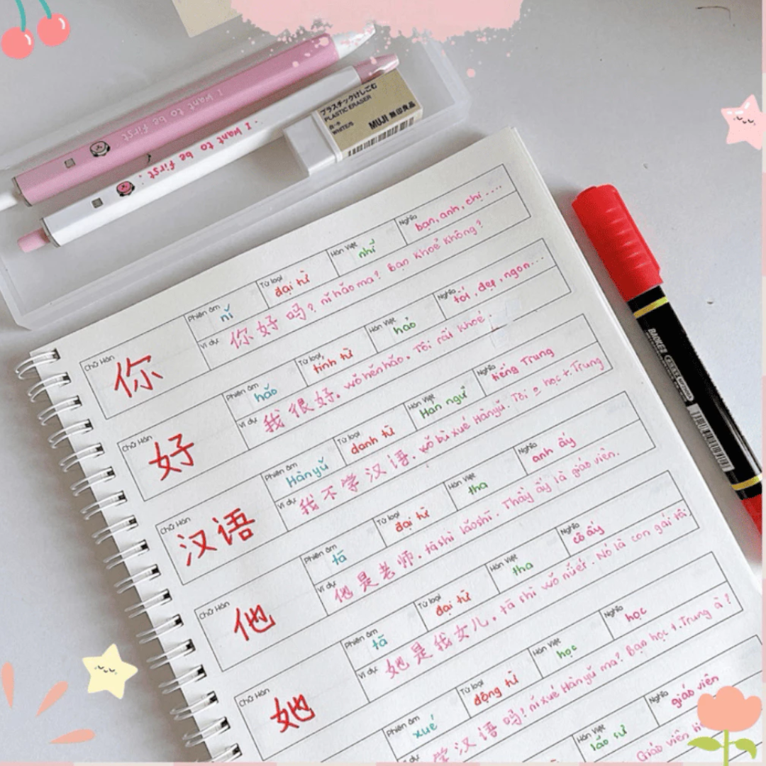 [Pre-order] Bộ Sổ Học Và Luyện Viết Tiếng Trung Layout Khoa Học