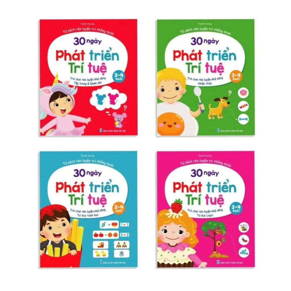 [Pre-order] 30 Ngày Phát Triển Trí Tuệ Toàn Diện Dành Cho Bé từ 2-4 Tuổi (Bộ 4 Cuốn)