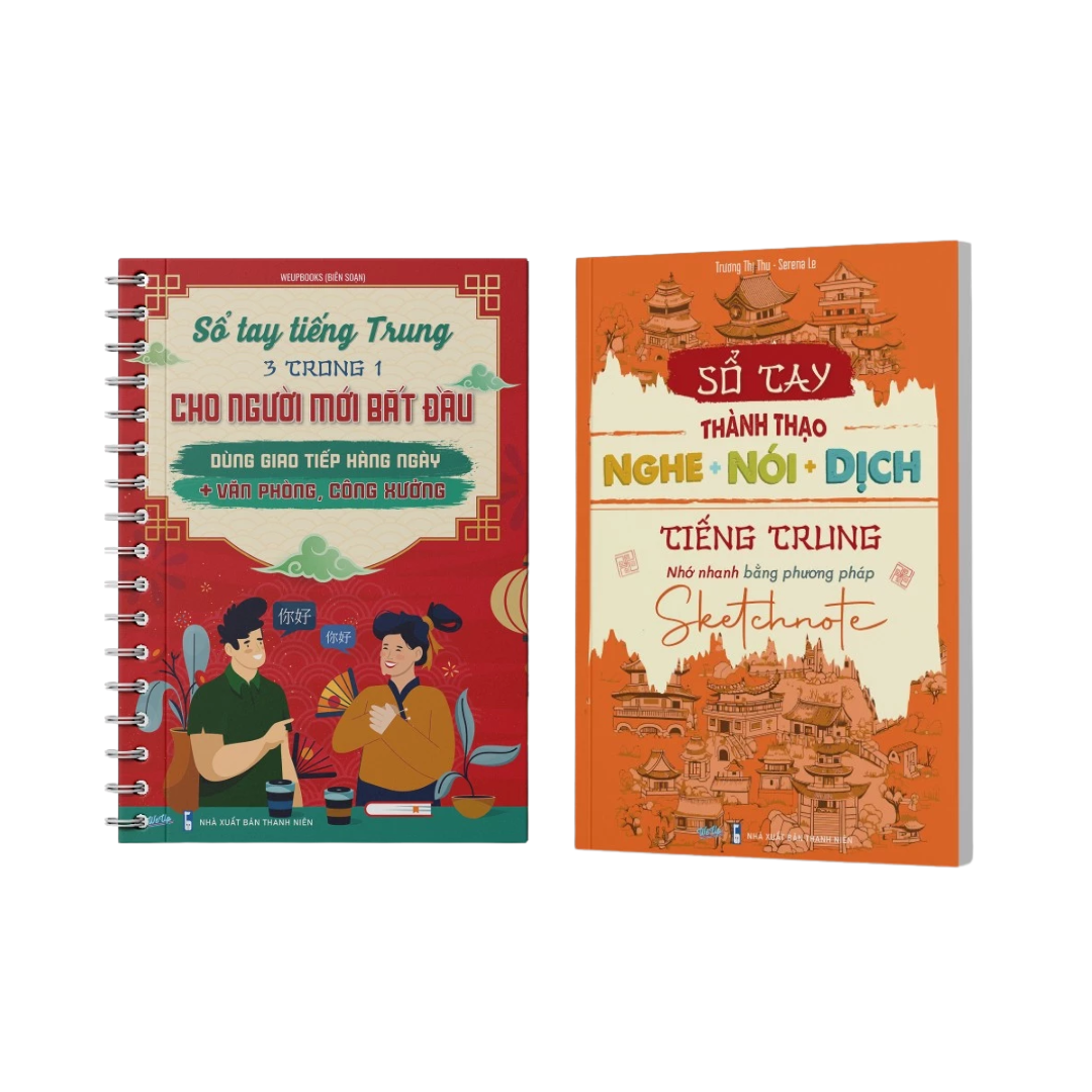 Combo Thành Thạo Tiếng Trung: Sổ Tay Bắt Đầu Tiếng Trung Và Sổ tay Thành Thạo Nghe - Nói - Dịch