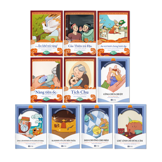 [Pre-order] Combo 10 Cuốn Truyện Cổ Tích Việt Nam, Thế Giới Cho Bé (Song Ngữ Anh - Việt)