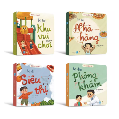 [Pre-order] Bộ 4 Cuốn Bé Học Ứng Xử: Nhà Hàng, Siêu Thị, Khu Vui Chơi, Phòng Khám (Bìa cứng)