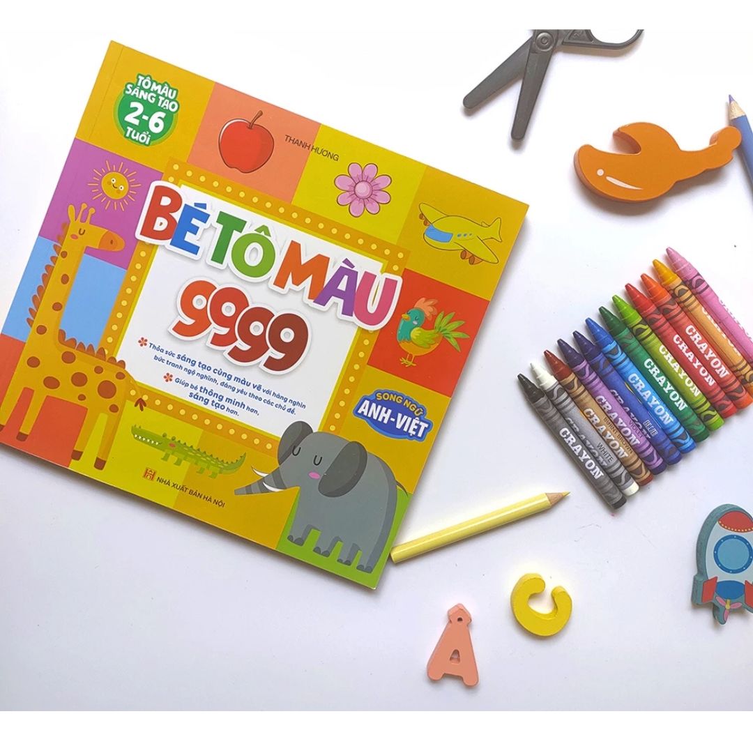 [Pre-order] Sách Tô Màu 9999 - Thỏa Sức Sáng Tạo (Song ngữ Anh Việt cho bé 2-6 tuổi)