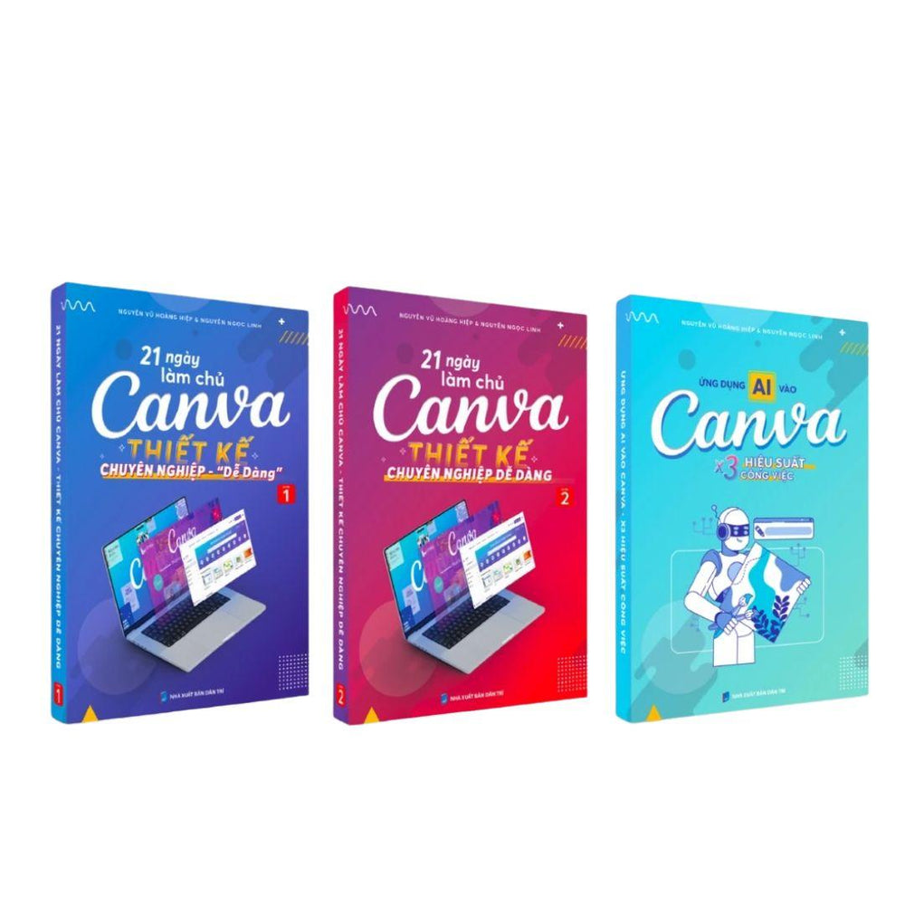 [Pre-order] Bộ 3 Cuốn 21 Ngày Làm Chủ Thiết Kế Canva (Tặng Kèm Video Hướng Dẫn)