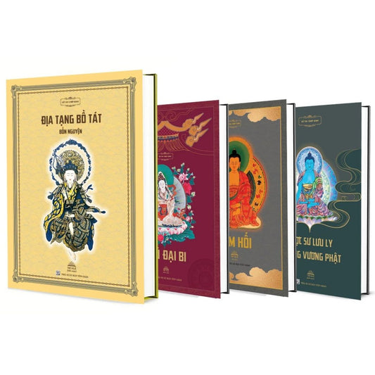 Combo 4Q Sổ Chép Kinh Phiên Bản Cao Cấp Bìa Cứng (Địa Tạng - Sám Hối - Chú Đại Bi - Dược Sư)