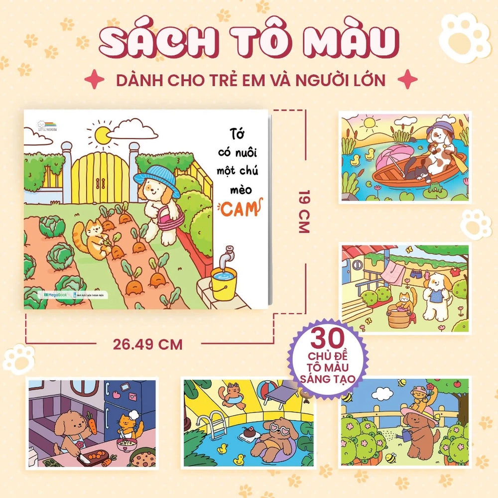 [Pre-order] Tớ có nuôi một chú mèo Cam (Sách tô màu)