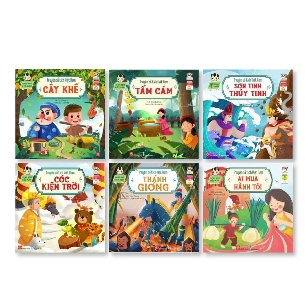 Bộ 6 truyện cổ tích Việt Nam song ngữ Việt Anh cho trẻ từ 3 đến 9 tuổi
