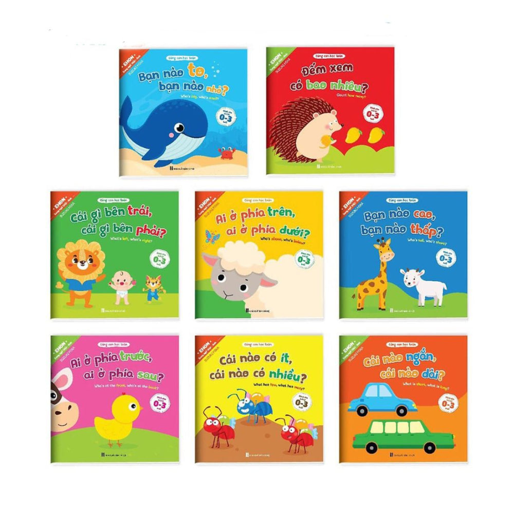 Combo 8Q Ehon Phát Triển Tư Duy Logic (Song Ngữ Việt Anh Bé 0-3 Tuổi)