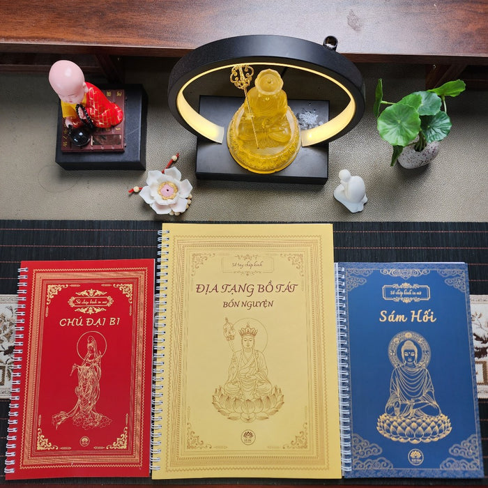 Vietnamese Buddhist scripture copying books including Dia Tang Chu Dai Bi and Sam Hoi