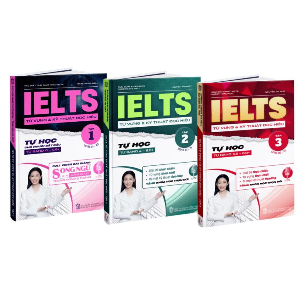 [Pre-order] Bộ 3 Sách IELTS Tự Học Từ 4.0 - 8.0 - Từ Vựng Và Kỹ Thuật Đọc Hiểu