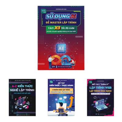 [Pre-order] Combo 4Q: Ứng dụng AI lập trình, Kiến thức lập trình từ A-Z, Thực hành 3 ngôn ngữ lập trình & Sổ tay lập trình web