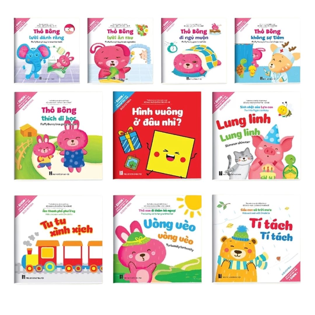 [Pre-order] Combo 10Q Ehon Nuôi Dưỡng Tâm Hồn cho bé 0-6 tuổi (Song Ngữ Việt-Anh)