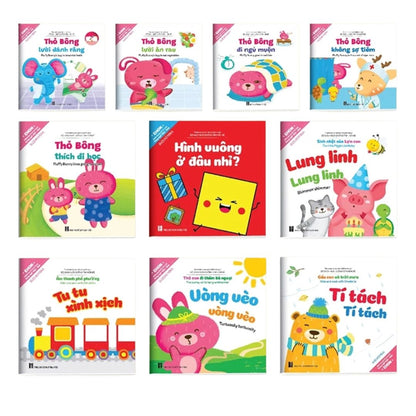 [Pre-order] Combo 10Q Ehon Nuôi Dưỡng Tâm Hồn cho bé 0-6 tuổi (Song Ngữ Việt-Anh)
