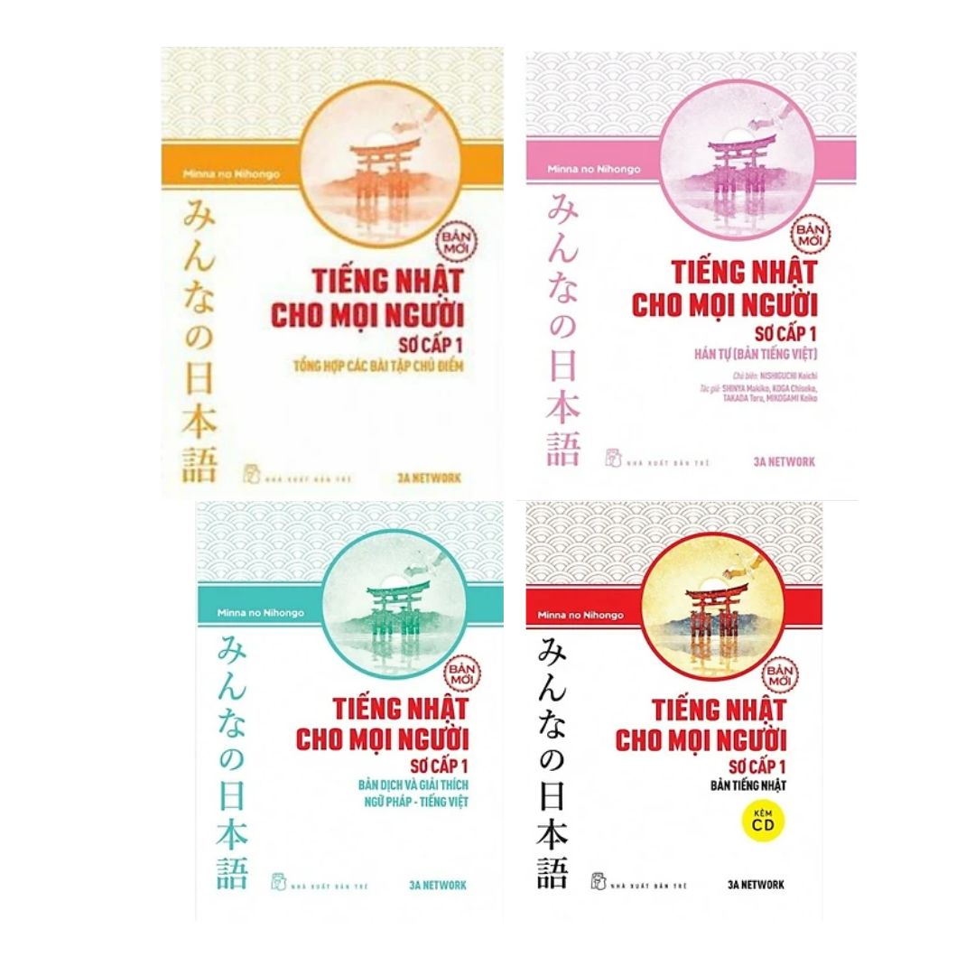 [Pre-order] Combo Sách Tự Học Tiếng Nhật Hay: Tiếng Nhật Cho Mọi Người - Sơ Cấp 1 ( Tổng Hợp Các Bài Tập Chủ Điểm +  Hán Tự +  Bản Dịch Và Giải Thích Ngữ Pháp - Tiếng Việt +  Bản Tiếng Nhật)