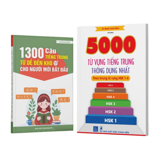 [Pre-order] Combo 5000 Từ Vựng Tiếng Trung Thông Dụng Nhất + 1300 Câu Tiếng Trung