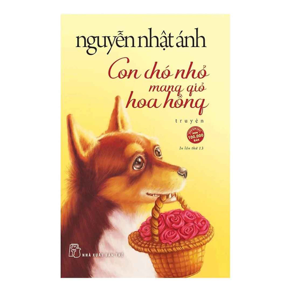 Con Chó Nhỏ Mang Giỏ Hoa Hồng