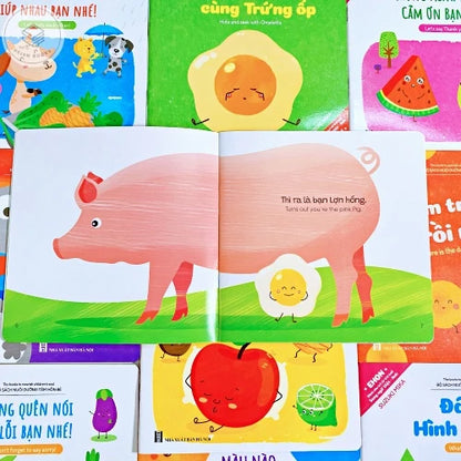 [Pre-order] Combo 10Q Ehon Song ngữ Việt Anh Cho Bé từ 0 - 6 tuổi (kèm file nghe)
