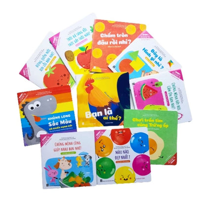 [Pre-order] Combo 10Q Ehon Song ngữ Việt Anh Cho Bé từ 0 - 6 tuổi (kèm file nghe)