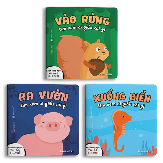 [Pre-order] Combo 3Q Ehon Song Ngữ Ai giấu cái gì - Dành cho trẻ từ 0-4 tuổi