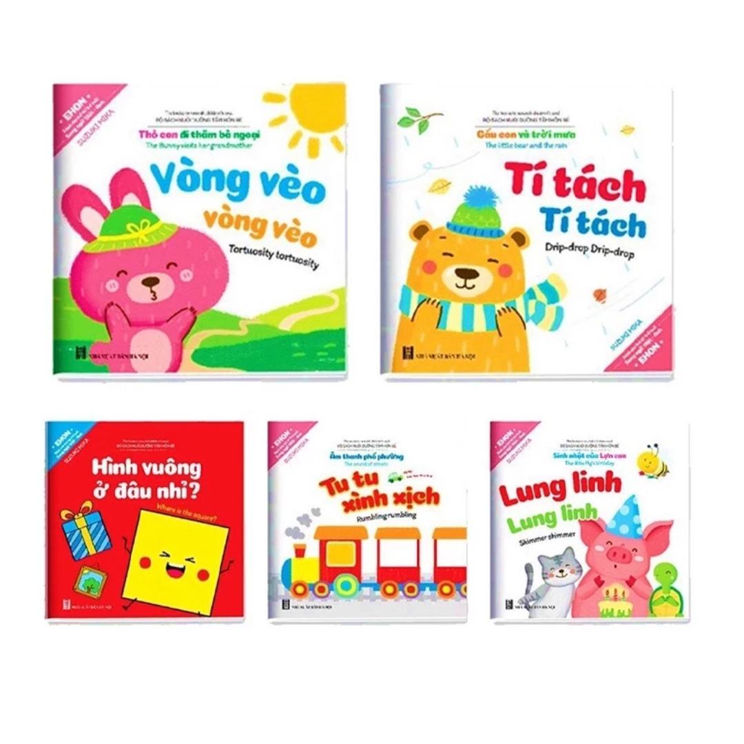 Combo 5Q Ehon Âm Thanh Song Ngữ Anh Việt cho bé 0-6 tuổi tại Tidosa