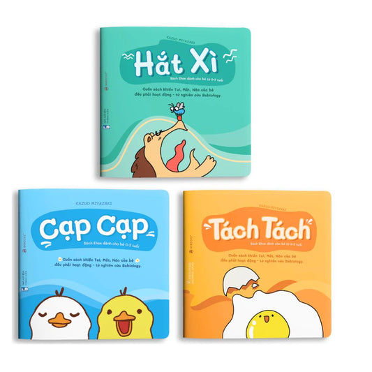 [Pre-order] Combo 3Q Ehon Thật Bất Ngờ: Hắt Xì, Cạp Cạp, Tách Tách (Dành cho trẻ từ 0 - 2 tuổi)