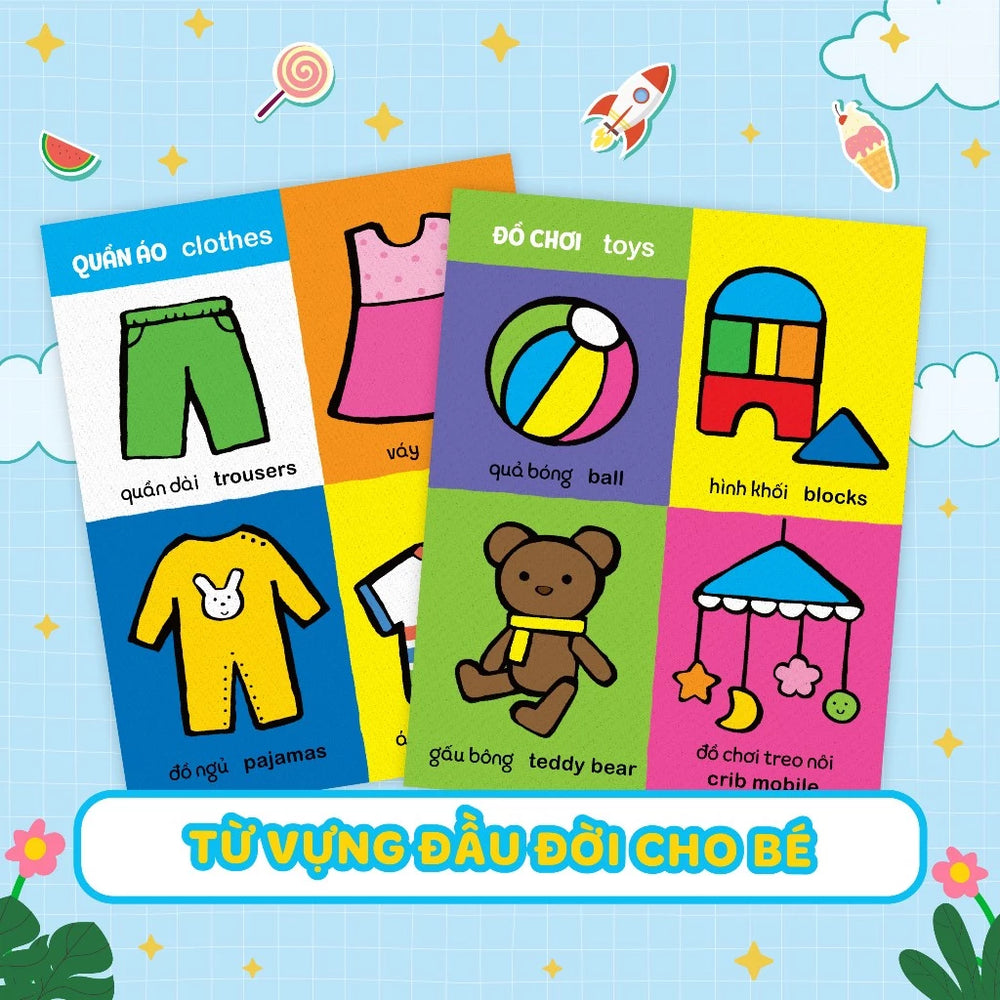 Combo My First 100: Animals - Numbers - Shapes, Colors (Sách song ngữ Việt Anh từ vựng đầu đời cho bé)