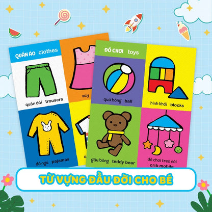 Combo My First 100: Animals - Numbers - Shapes, Colors (Sách song ngữ Việt Anh từ vựng đầu đời cho bé)