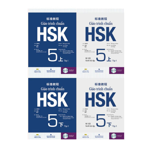 [Pre-order] Combo Sách Giáo Trình Chuẩn HSK 5 (Bộ 4 Cuốn Bài Học Và Bài Tập - Thượng & Hạ)