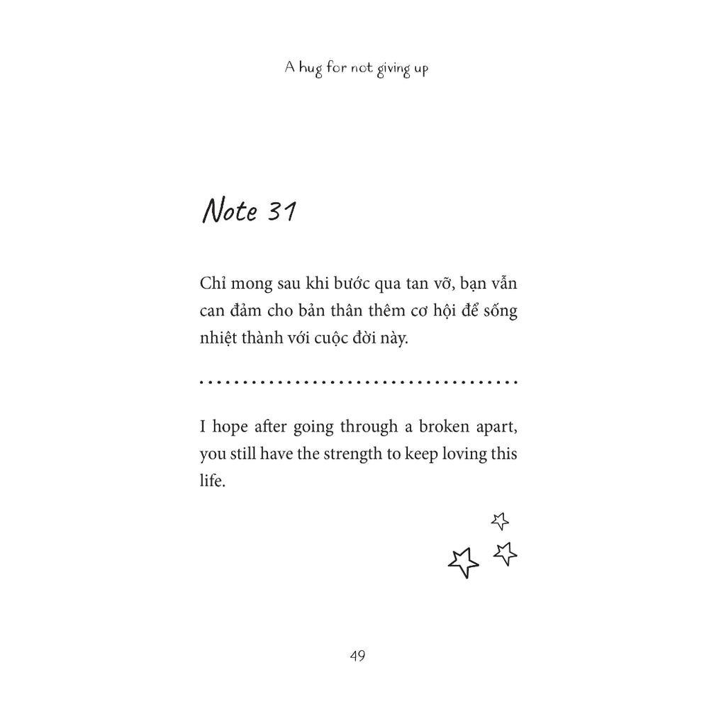 [Pre-order] A Hug For Not Giving Up - Gửi Cậu Một Cái Ôm Vì Đã Không Bỏ Cuộc (Song ngữ Việt Anh)