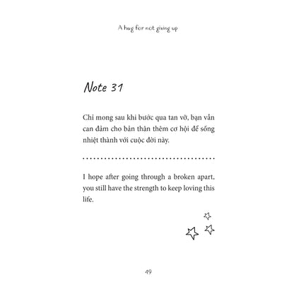 [Pre-order] A Hug For Not Giving Up - Gửi Cậu Một Cái Ôm Vì Đã Không Bỏ Cuộc (Song ngữ Việt Anh)