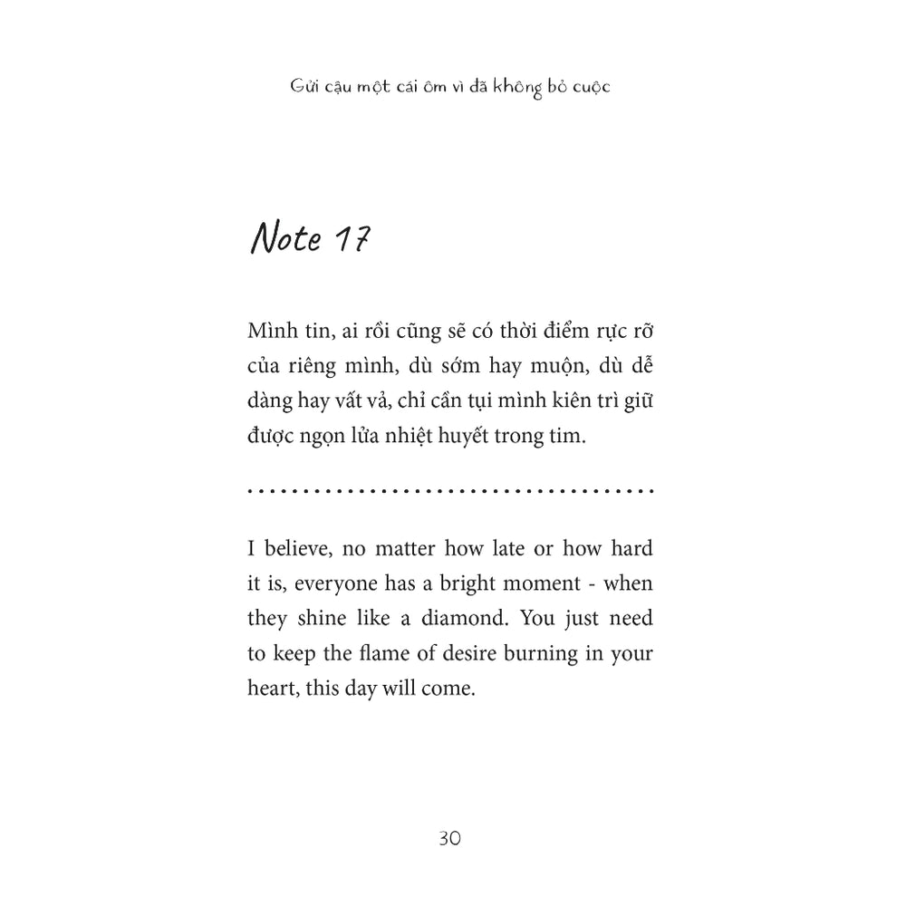 [Pre-order] A Hug For Not Giving Up - Gửi Cậu Một Cái Ôm Vì Đã Không Bỏ Cuộc (Song ngữ Việt Anh)