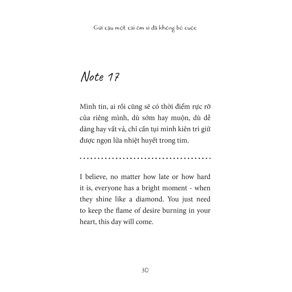 [Pre-order] A Hug For Not Giving Up - Gửi Cậu Một Cái Ôm Vì Đã Không Bỏ Cuộc (Song ngữ Việt Anh)