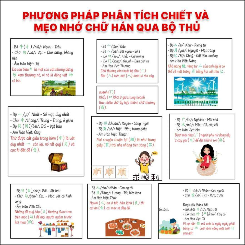 [Pre-order] Hack Não Chữ Hán - Siêu ghi nhớ chữ Hán theo bộ thủ, mẹo nhớ và âm thanh tương tự
