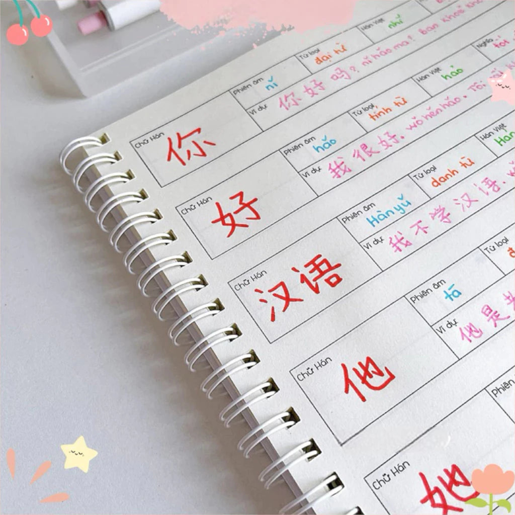 [Pre-order] Bộ Sổ Học Và Luyện Viết Tiếng Trung Layout Khoa Học