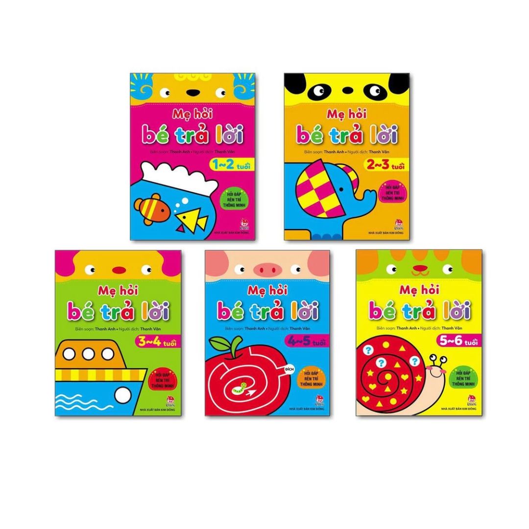 [Pre-order] Mẹ Hỏi Bé Trả Lời - Hỏi đáp rèn trí thông minh (Bộ 5 tập dành cho bé từ 1 đến 6)