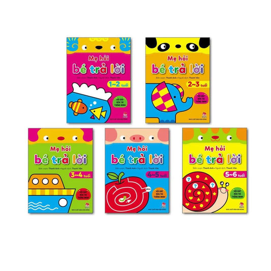 [Pre-order] Mẹ Hỏi Bé Trả Lời - Hỏi đáp rèn trí thông minh (Bộ 5 tập dành cho bé từ 1 đến 6)