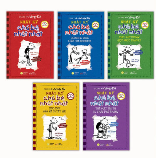 [Pre-order] Combo Tập 1-5 Nhật Ký Chú Bé Nhút Nhát (Song ngữ Anh Việt) - Diary Of a Wimpy Kid