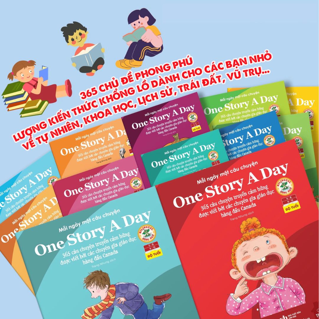 [Pre-order] One Story A Day - Combo Song Ngữ 12Q Cho Bé: 365 câu chuyện phát triển trí tuệ và nuôi dưỡng tâm hồn