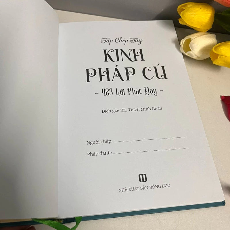 Sổ Chép Tay Kinh Pháp Cú - 423 Lời Phật Dạy (Bìa cứng, chữ in mờ)