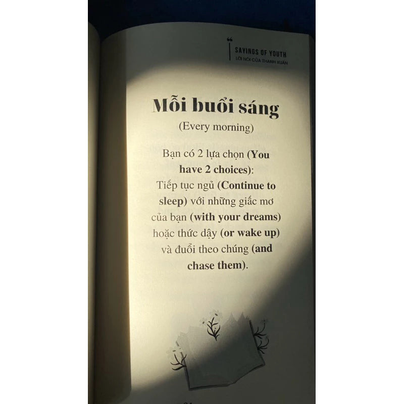 [Pre-order] Sách Song Ngữ Sayings Of Youth - Lời Nói Của Thanh Xuân (Anh - Việt | Kèm file nghe) (Copy)